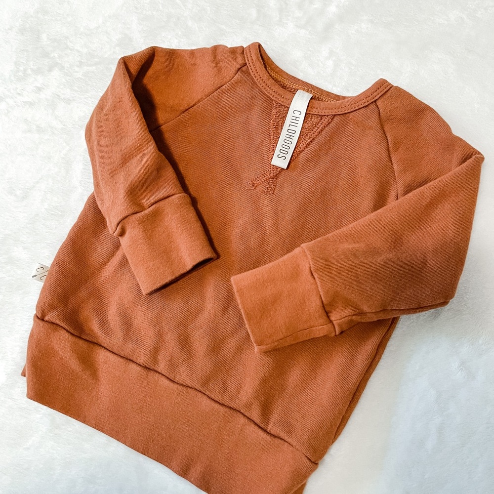 Childhood clothing brown crewneck sweater